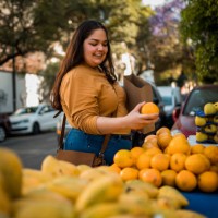 woman buying orange at the local market - food stock pictures, royalty-free photos & images
