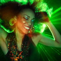 woman dancing in front of green laser - hairstyle stock pictures, royalty-free photos & images