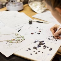 woman designer makes and design jewelry in workshop - fashion stock pictures, royalty-free photos & images