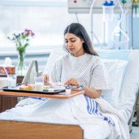 woman eating in the hospital - food stock pictures, royalty-free photos & images
