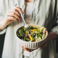 woman holding bowl with products for heart-healthy diet, closeup - food stock pictures, royalty-free photos & images