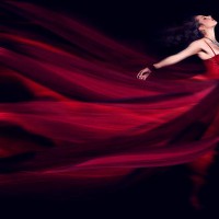 woman in a long red flowing dress - fashion stock pictures, royalty-free photos & images