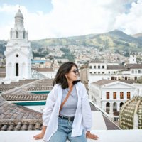 woman on roof of the cathedral of quito, ecuador - travel stock pictures, royalty-free photos & images