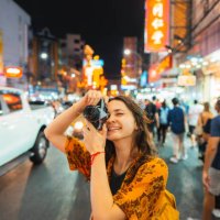 woman photographing with camera in chinatown, bangkok - travel stock pictures, royalty-free photos & images