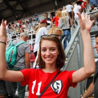 woman portrait at a sport event - concert stock pictures, royalty-free photos & images