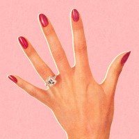 woman's hand wearing engagement ring - fashion stock illustrations