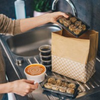woman unpacking takeaway food delivery - food stock pictures, royalty-free photos & images