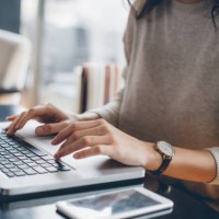 woman using her laptop - home decoration stock pictures, royalty-free photos & images