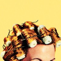 woman with curlers in her hair - hairstyle stock-grafiken, -clipart, -cartoons und -symbole
