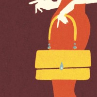 woman with yellow purse - fashion stock illustrations
