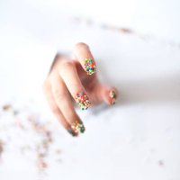 women's nails in easter pastry dressing. - nails art stock pictures, royalty-free photos & images
