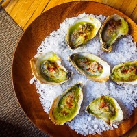 wood fired sewansecott oysters - food stock pictures, royalty-free photos & images