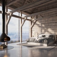 wooden cabin bedroom - home decoration stock pictures, royalty-free photos & images