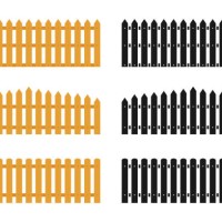 wooden fence set vector design on white background. - garden decoration stock illustrations