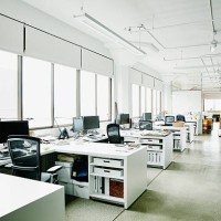workstations in empty office - home decoration stock pictures, royalty-free photos & images