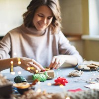 wrapping presents - home decoration stock pictures, royalty-free photos & images