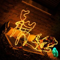 xmas decoration in front garden - garden decoration stock pictures, royalty-free photos & images