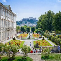 xxxl panorama - mirabell garden - garden decoration stock pictures, royalty-free photos & images
