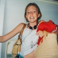 y2k fashion teen with braces, nervous woman in airplane 2000s style anxiety - fashion stock pictures, royalty-free photos & images