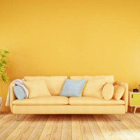yellow living room with sofa - home decoration stock pictures, royalty-free photos & images