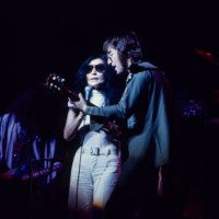 Yoko Ono, John Lennon performing on the ABC tv special 'John Lennon and Yoko Ono Present the One-to-One Concert', Madison Square Garden.