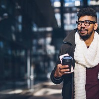 young adult commuter going at work - junk food stock pictures, royalty-free photos & images