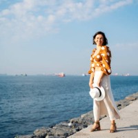 young beautiful woman posing by the sea, istanbul, turkey - fashion stock pictures, royalty-free photos & images