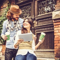 young couple together - junk food stock pictures, royalty-free photos & images