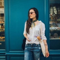 young parisian woman buying in a bakery - fashion stock pictures, royalty-free photos & images