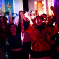 young people dancing at the nightclub - concert stock pictures, royalty-free photos & images