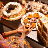 young woman diwali celebrate - stock photo - home decoration stock pictures, royalty-free photos & images