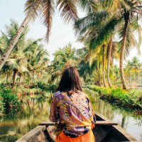 young woman kayaking through the backwaters of monroe island - travel stock pictures, royalty-free photos & images