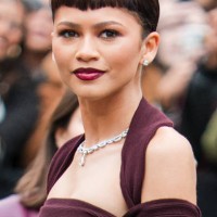 Zendaya is seen during the Fendi Haute Couture Spring/ Summer 2024 as part of Paris Fashion Week on January 25, 2024 in Paris, France.
