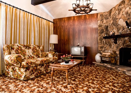 1970s era living room - home decoration stock pictures, royalty-free photos & images