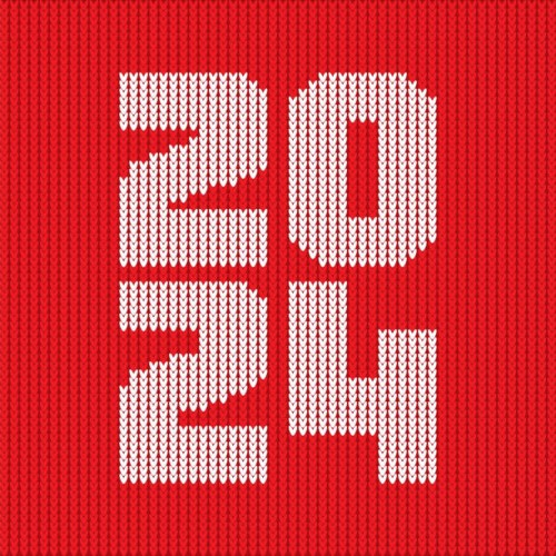 2024. new year. knit seamless pattern. knitted christmas texture. vector illustration. stock illustration - fashion stock illustrations
