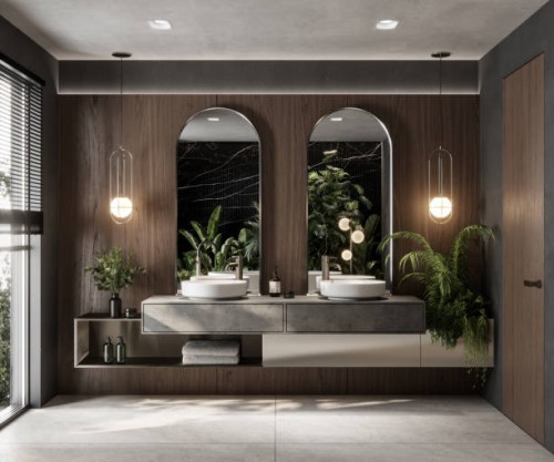 3d rendering nice tone bathroom design - home decoration stock pictures, royalty-free photos & images
