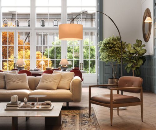 3d rendering of luxurious interiors of an old style living room - garden decoration stock pictures, royalty-free photos & images