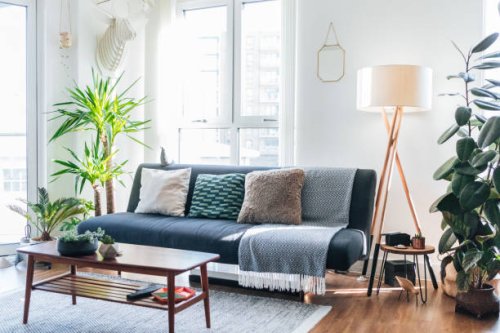 a modern, stylish and bright living room - home decoration stock pictures, royalty-free photos & images