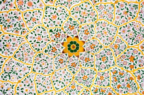 a painted ceiling in katas raj temples - garden decoration stock pictures, royalty-free photos & images