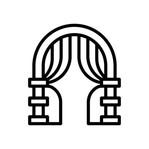a simple line drawing of an archway - garden decoration stock illustrations