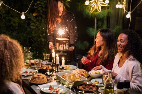 abendgesellschaft - garden decoration stock-fotos und bilder