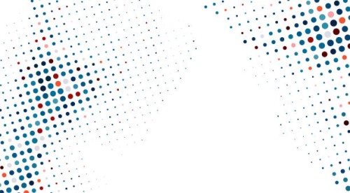 abstract blue pixelated half tone polka dots textured background - home decoration stock illustrations