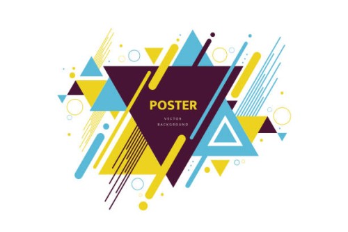 abstract geometric composition forms modern background with decorative triangles - fashion stock illustrations