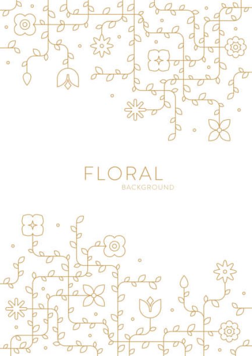 abstract geometric floral spring poster template background - garden decoration stock illustrations