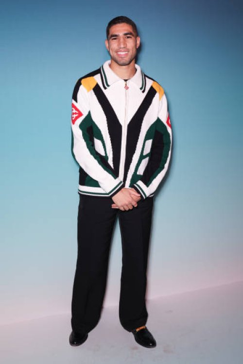 Achraf Hakimi attends the Casablanca Womenswear Fall/Winter 2024-2025 show as part of Paris Fashion Week on February 28, 2024 in Paris, France.