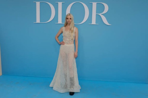 Actress Anya Taylor-Joy poses upon arrival ahead of Dior Women Ready-to-wear Spring-Summer 2025 show as part of the Paris Fashion Week, in Paris on...