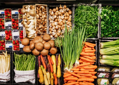 aerial view of various vegetables at supermarket - food stock pictures, royalty-free photos & images