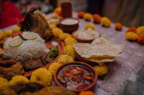 aiburo bhat ritual food arrangement bengali wedding ritual - food stock pictures, royalty-free photos & images