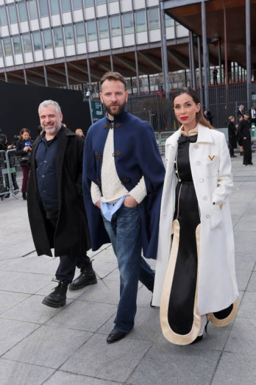 Alessandro Borghi and Irene Forti attend Valentino "Le meta-theatre des intimites" show as part of Paris Fashion Week on March 09, 2025 in Paris,...