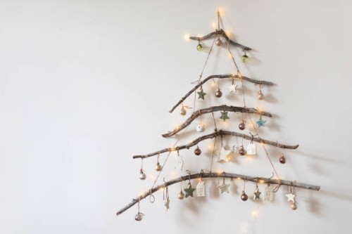 alternative eco friendly christmas tree made of wood sticks. - home decoration stock pictures, royalty-free photos & images